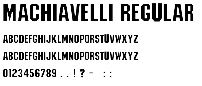 Machiavelli Regular font
